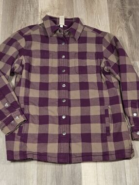 Duluth Trading Folklore Flannel Insulated Shirt Jacket Women's Medium